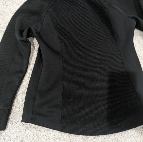 Swiss Tech Waffle Knit Tech Fleece Pockets Black Full Zipper Hooded Jacket S - Picture 9 of 9